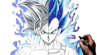 How To Draw Goku/Vegeta | Step By Step | Dragonball