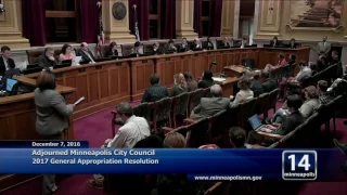 December 7, 2016 Adjourned City Council-Budget Adoption