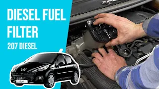 How to replace the diesel fuel filter PEUGEOT 207 1.4 HDI ⛽