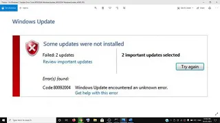 Fix Windows 7 Update Error Code 80092004
