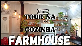 TOUR PELA MINHA COZINHA FARMHOUSE/RÚSTICA MODERNA/DECORAÇÃO FARMHOUSE/DIKINHA DIY/