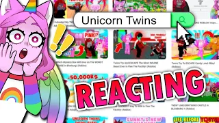 *REACTING* to OLD UNICORNTWINS Videos !! (Roblox)