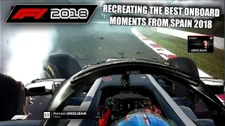 F1 2017 Game: RECREATING THE BEST ONBOARDS FROM SPAIN 2018