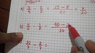 SUSTRACCIÓN DE RACIONALES EN FORMA DE FRACCIÓN