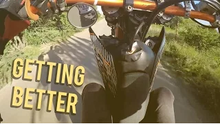 Getting BETTER!! KTM 530 EXC Supermoto Wheelies