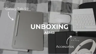 UNBOXING Galaxy Tab S9 + Accesorios 💕(ASMR) | Samsung, AliExpress, Shein...