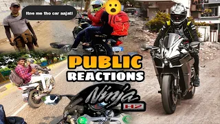 Breakfast ride with kawasaki ninja h2 💚💚 | public reaction 🥵| Sagarmore vlogs