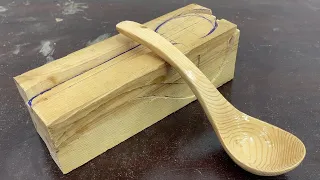 Amazing Woodworking Techniques And Skills Of Carpenters - Make A Easy Wooden Spoon With This Way