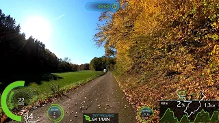 60 minute 4 hills Autumn🚴🏽‍♂️🍂🍁🌞  Indoor Cycling Workout with Cadence & Speed Display Ultra HD