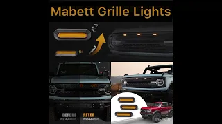 Ford Bronco Grille Lights (Amber and Smoked Style) Sold By Mabett