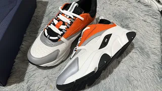 Dior B22 Orange Craf and White Mesh Sneakers top 1:1 A closer Look and Review