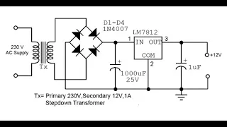 How to Make AC to DC converter at Home । 220V AC to 12V DC Power Supply Using Diodes, Capacitors