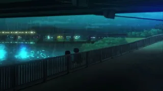 1 Hour Anime Rain - Green to Blue  - Sleep Sound