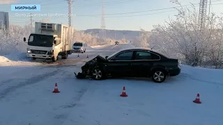 Пять ДТП с двумя пострадавшими зафиксировали на дорогах Мирного в праздники