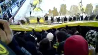 Borussia Dortmund - SC Freiburg 19.12.2009 Mannschaftsaufstellung + Choreographie Südtribüne LIVE