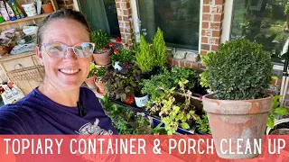 Topiary Planters & Back Porch Clean Up 🌳 || Eugenia Topiary || Garden Organization