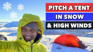 How to PITCH A TENT IN SNOW AND STRONG WINDS