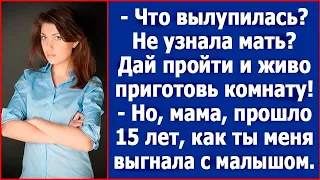 "Что вылупилась, мать не узнала?" Мать выгнала дочку с малышом, а через 15 лет пришла за помощью.