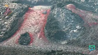 Impresionantes imágenes de la lava de La Palma a través de uno de los tubos volcánicos