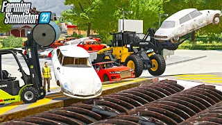 *WORKING* CAR GRINDER AT THE SCRAP YARD | Farming Simulator 22