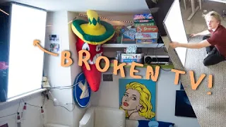 Make a cheap fake-window using a broken TV