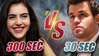 Magnus Carlsen vs. Alexandra Botez With INSANE Time Odds