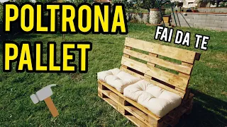SOFA / BENCH WITH PALLET, build a beautiful ARMCHAIR with 3 PALLETS, in a few steps !!![SUB: Eng]