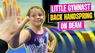 Coach Life: Little Gymnast Back Handspring on BEAM| Rachel Marie
