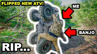 We WRECKED the New ATV in My BACKYARD!!! (ALMOST DIED)