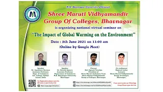 National Virtual Seminar on "The Impact of  Global Warming on the Environment"