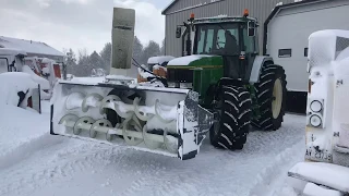 Snow storm Jan 2019 John Deere 7800 with front mount blower