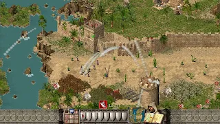 Stronghold Crusader HD Skirmish 1v6 Random opponent 16 I almost died at the beginning 3K gold vs 40K