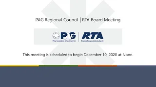 PAG Regional Council/RTA Board Meeting Dec 10, 2020