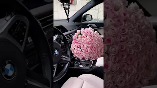 Pink Roses 😍 BMW Car | #luxury #luxurylifestyle #shorts #ytshorts