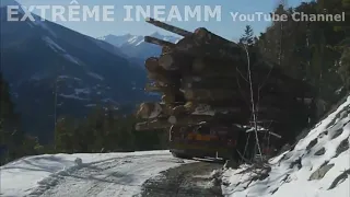 Bûcheron de l'extrême ⚠️ Grumier sur piste de Glace !!!!!