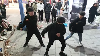20191119. ILLUSION.  ATEEZ  'PIRATE KING' COVER. SCHOOLBOYS, CUTE ENERGETIC BUSKING.