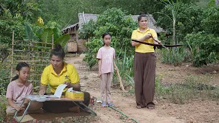 The poor girl learns to use crossbow for hunting, get taught to read and write by the woman
