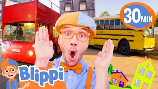 Wheels On The Bus Special Mix! | Learn Buses with Blippi | Educational Videos For Kids