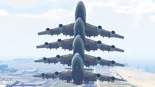 Incredible 16 Engines Airforce One Emergency Landing On Busy Bridge | GTA 5