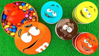 Satisfying ASMR | Magic Duck & Rainbow PlayDoh with Box M&M's Candy Cutting Video Relaxing