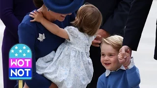 William speaks French & Kate cheers up Prince George : THE ROYALS ARRIVE IN CANADA