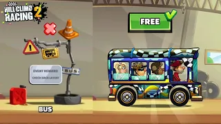 HOW I GOT FREE BUS VEHICLE !! WITH OUT PLAY PUBLIC EVENT - Hill Climb Racing 2