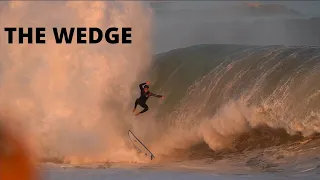 THE WEDGE FLOODS the STREETS of NEWPORT BEACH - RAW FOOTAGE