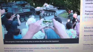 WORLD WAR TWO GERMAN PANTHER TANK SEIZED FROM PENSIONERS CELLAR..