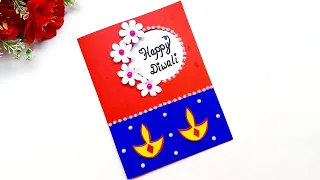 Very Easy:How to make Diwali Greeting Card | DIY Diya card | Handmade Diwali card making ideas