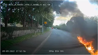 Motorcyclist caused fireball crash