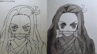 How To Draw Nezuko From Demon Slayer 😈 | Nezuko 🔥 | Learn Basic Sketching, Shading And Outlining ✍️🔥