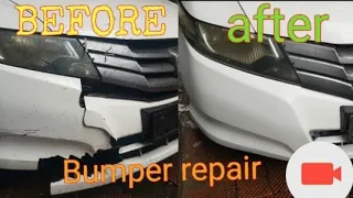 cracked bumper repair. Bumper repair kaise Karen #carbumperrepair plasticbumperrepair #pratikcarcare