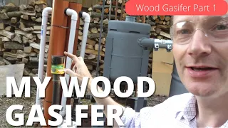 Making wood gas using my Wood Gasifier.  Introducing my Imbert Gasifier Part 1