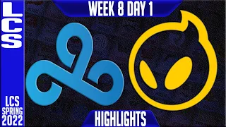 C9 vs DIG Highlights | LCS Spring 2022 W8D1 | Cloud9 vs Dignitas